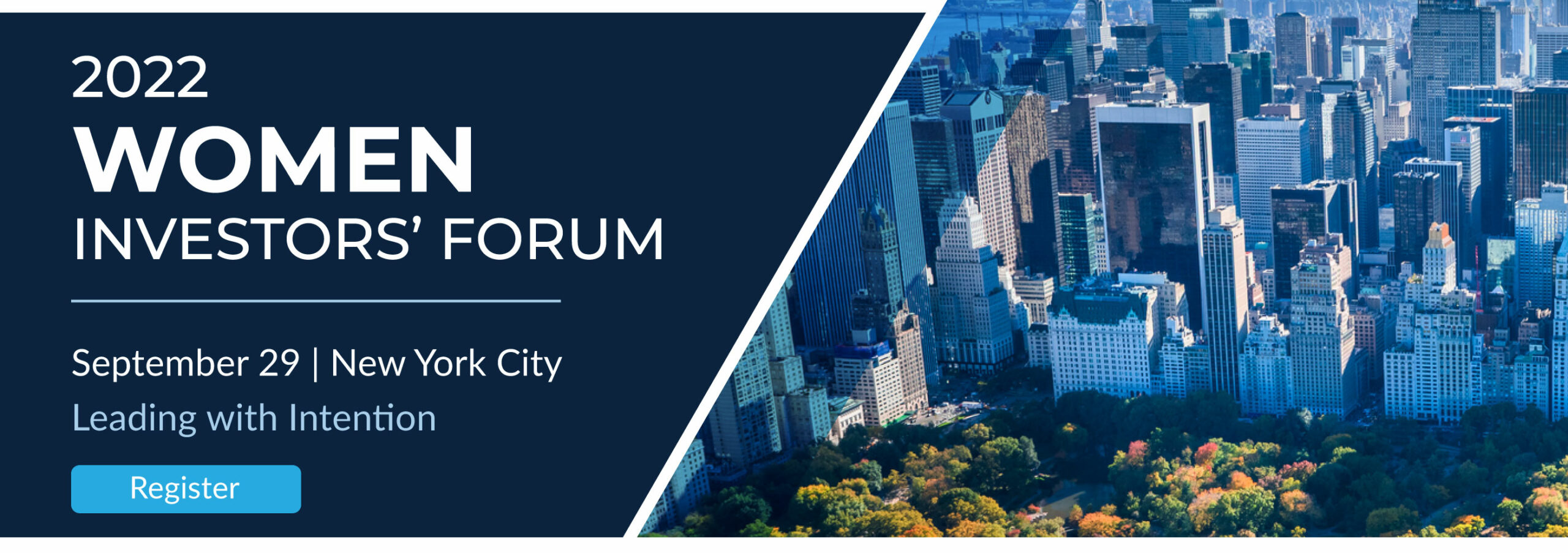 2022 AIF Women Investors' Forum Invitation, September 29, New York City | Register button